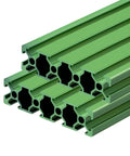 Two Pack 800mm Green T Slot 2080 Aluminum Extrusion Profile Linear Rail European Standard Anodized for 3D Printers and CNC DIY Builds