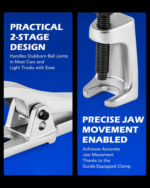 No Sweat Garage Ready Front End Service Kit With Ball Joint Separator Tie Rod End Puller And Pitman Arm Tool Set for precise ball joint removal.