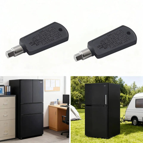 Top Tier 2 Pack Universal Mini Fridge Lock Freezer Door Key Replacement Set Dead Legit Pentagonal Lock Core with black key.