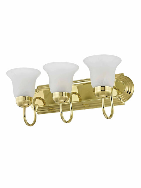 Riviera Three Light Bath Light In Polished Brass Your Go To Classic Traditional Fixture With Steel Construction Brighten Bathroom