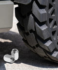 Top Tier MERRYHAPY 16 Piece Acorn Style ATV Wheel Nut Kit For Quad Dirt Bike Trailers With Heavy Duty Metal Construction Ensuring Ultimate Durability And Super Easy Installation For Your Off Road Adventures silver wheel nuts shown by ATV tire