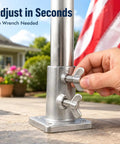 Premium M6 Stainless Steel Wing Nuts, No Sweat Butterfly Thumb Bolts For Flagpole Brackets And Yard Upgrades in use during adjustment.