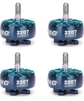 XING2 2207 FPV Brushless Motors 1855KV 6S Four Pack for FPV Racing Drones shown from the top and side view.