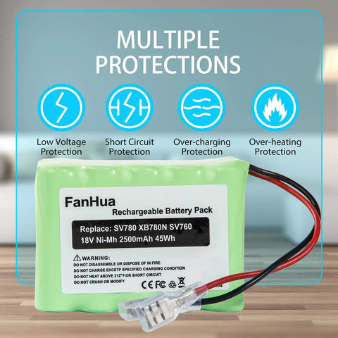 Beefy 2500mAh NiMH Battery Replacement for Cordless Vacuum Cleaners SV780N SV760 Series with multiple protection features