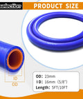 5/8 Inch Silicone Heater Hose 5 Ft Blue reinforced thick wall for radiator vacuum lines in cars and trucks