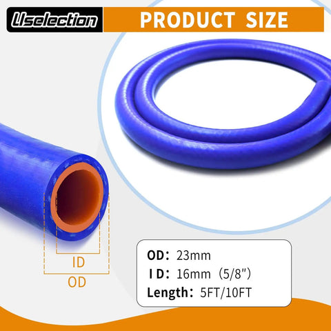 5/8 Inch Silicone Heater Hose 5 Ft Blue reinforced thick wall for radiator vacuum lines in cars and trucks