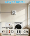 8 Inch Room To Room Through Wall Fan With Remote 320 CFM Air Transfer Quiet DC Motor 10 Speed Exhaust Fan installed in laundry room