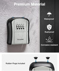 Resettable Combination Key Lock Box, Grab And Go Portable Wall Mount Or Door Knob Safe for Home Office Apartment Spare Keys, Easy Install With Mounting Hardware, Gray Secure Key Storage on wall with waterproof feature