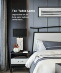 Dope Black 24 Inch Touch Table Lamps Set Of 2 With USB Ports, 3 Way Dimmable Bedside Nightstand Lights in bedroom setup