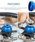 Beast 16 Notch Bottom Bracket Tool For 44mm Outer Bearing, Aluminum CNC Machined Blue in use with a ratchet on a bike