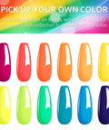 Vibrant Neon Gel Nail Polish Kit With 12 Colors 8ml Each Vegan Cruelty Free Hema Free Summer Nails Orange Pink Blue Yellow Green Purple Gift Set