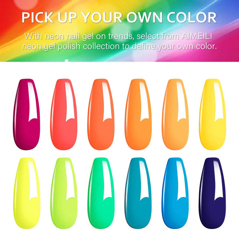 Vibrant Neon Gel Nail Polish Kit With 12 Colors 8ml Each Vegan Cruelty Free Hema Free Summer Nails Orange Pink Blue Yellow Green Purple Gift Set