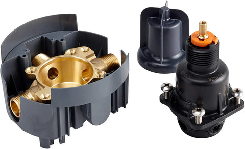 Rite-Temp Pressure-Balancing Valve Body And Cartridge Kit For Shower System, 5.0 GPM Flow, Half Inch Universal NPT And Sweat Inlets