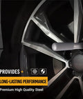 Wheel Alignment Pin M14x1.5 2-Piece Wheel Hanger And Rim Stud Guide for BMW Mercedes Audi VW in use on a car wheel