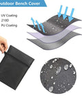 Waterproof 2 Seater Outdoor Bench Cover For Patio Garden Furniture, fabric layers with UV and 210D PU coatings displayed.