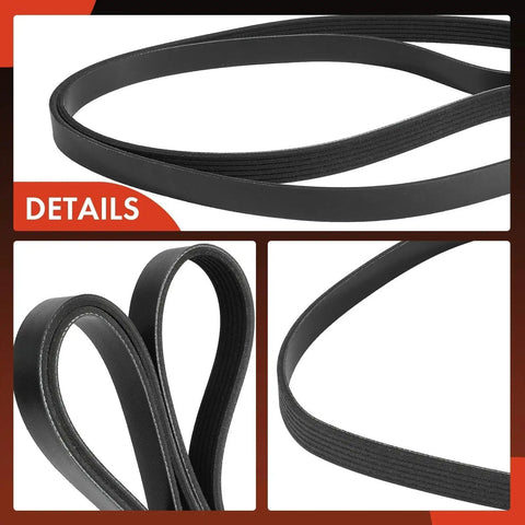 High-Performance 71.42 Inch Serpentine Drive Belt for Chevrolet Silverado 1500 2014-2018, Tahoe 2015-2020, Suburban 2015-2020, GMC Sierra 1500 2014-2018, Cadillac Yukon, Escalade, and Escalade ESV 2015-2020 - Kickass Replacement to Keep Your Ride Running