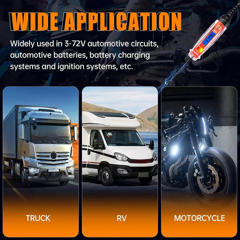 Automotive Test Light 3 To 72V DC Digital Light Tester For Quick Car Electrical Circuit Checks For truck, RV, motorcycle use