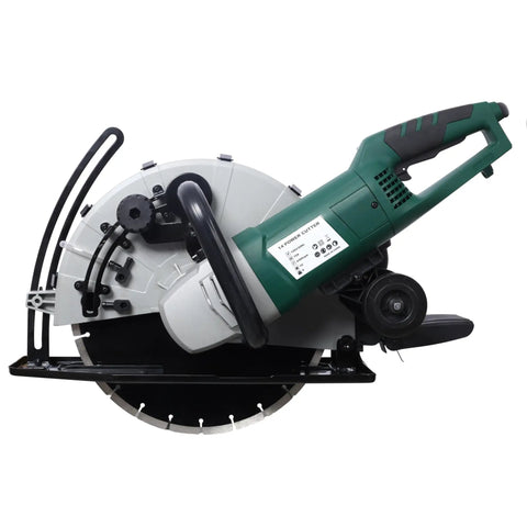 2600W 14 Inch Concrete Saw With Diamond Blade Wet Dry Electric Circular Cutter For Granite And Porcelain And Tile 4300 Rpm side view