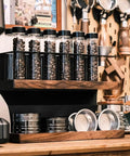 Badass Two Tier Coffee Bean Cellar With Built In Hopper And One Way Exhaust Valve For Fresh Single Dose Roasts Includes Twelve Precision Test Tubes and brews coffee