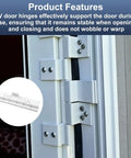Close-up of Heavy Duty Beefed Up RV Door Friction Hinges Compatible With Lippert Entry Doors for 5th Wheel Travel Trailers.