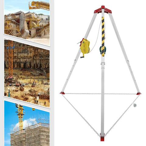 Built Tough Confined Space Rescue Tripod Kit With 2600 Lb Winch And 65 Ft Cable For Sewers Wells And Construction Sites Rock Solid And Ready To Roll For Any Crew