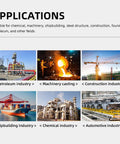 Applications of hook type shot blasting machine for petroleum, casting, construction, shipbuilding, chemical, automotive industries.