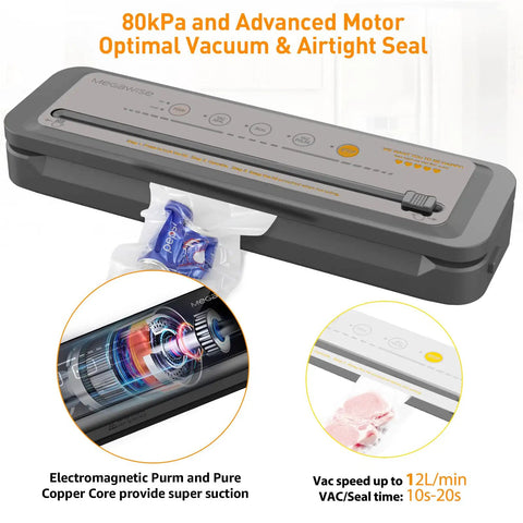 Hella Tough Vacuum Sealer Crushes The Preservation Grind With A Savage 80Kpa Suction. Compact design and advanced motor for airtight seal.