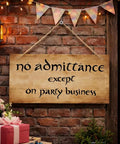Funny No Admittance Except On Party Business Sign Rustic Wood Wall Decor For Home Kitchen Bar Or Parties Vintage Plaque