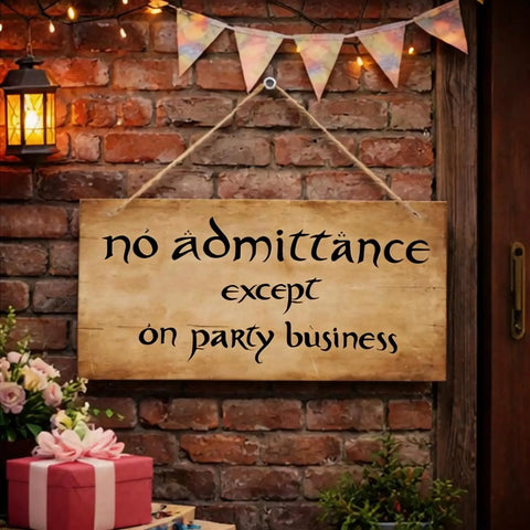 Funny No Admittance Except On Party Business Sign Rustic Wood Wall Decor For Home Kitchen Bar Or Parties Vintage Plaque
