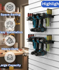 Slatwall Power Tool Organizer 1 Pack With Four Drill Holders Heavy Duty Cordless Tool Rack Mount Holds Up To 40 Lbs in garage
