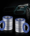 Toyota 24 Pcs Aluminum Oil Drain Plug Gaskets Kit With Crush Washers Seals visible with vehicle background, 12mm ID, 21mm OD.