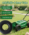 Two Pack Heavy Duty Inner Tubes For 4.10 3.50 4 Tires With TR87 Bent Valve Stem Fit Wheelbarrows Mowers Hand Trucks Yard Trailers And More Made From Durable Butyl Rubber