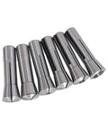 Pro Grade Mill Collets Set And Chuck Holder Kit, 29-Piece R8 Collet Set 1/32 To 1 Inch, Durable Steel Construction, six collets shown