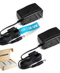 12V 1.5A UL Listed 18W AC DC Power Supply Adapter for CCTV Cameras, 6 Foot Cord, Center Positive, 2 Pack with packaging