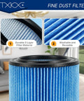 Vf5000 Replacement Filter For 5-20 Gallon Wet Dry Vacuums 2 Pack With 4 Foam Sleeves And 1 Brush, showing 3-layer filter material
