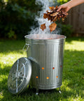 Outdoor 20 Gallon Burn Barrel For Backyard Burning Trash Leaves And Paper Galvanized Steel Metal Burn Can Cage Bin With Lid And Vent Holes