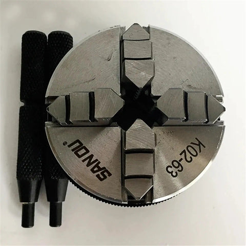 Heavy Duty 63Mm K02-63 Four Jaw Scroll Chuck For Mini Wood Lathe With Hardened Steel Jaws And M14 Mount Thread Precision Manual Clamping Tool with tools.