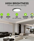 Room with 12 Inch Dimmable LED Flush Mount Ceiling Light With Easy App And Remote Control, 28W 3100 Lm, Ultra Slim Modern Fixture