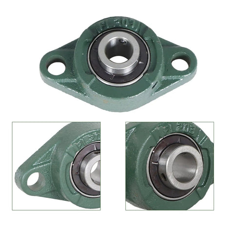Ten Pack UCFL202 10 Pillow Block Bearings With Five Eighth Inch Bore Mounted Two Bolt Self Aligning Pillow Blocks For Industrial Machinery And Conveyor Systems