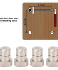 Four Piece 20mm Stainless Steel Bench Dogs Set for Workbench Stops and Locating Auxiliary Blocks for Woodworking Projects
