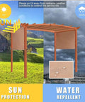 Waterproof Pergola Shade Cover For Outdoor Patio Replacement Canopy Top With Grommets showing sun and water protection