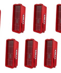 Tough As Nails Red Fire Extinguisher Security Cabinet With Built In Rescue Hammer, showing multiple units stacked for storage.