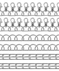 Heavy Duty One Inch Swivel Snap Hooks For Keys And Gear Sixty Pack metal clips organized in lines, showcasing different clip styles.