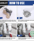 Instructions for Heavy Duty Metal Glue And Steel Epoxy Two Pack Waterproof Liquid Weld 1.76 Oz Each usage on pipes.