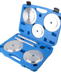 Heavy Duty Truck Hub Seal Installer Kit With Seal Drivers For Quick Removal And Reinstallation Of Bearing Seals Preventing Damage And Built For Ready To Roll Versatility Across Most Truck Models in blue case