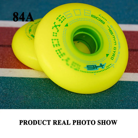 Outdoor Indoor Inline Skate Wheels 8 Pack Wear Resistant Roller Wheel Replacement 84A 76mm High Rebound PU