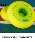 Yellow Inline Skate Wheels 8 Pack For Outdoor And Indoor Use 72mm 76mm 80mm 84A Wear Resistant Replacement Set Durable PU