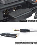 Universal 2 Pin K1 To 3.5mm Earpiece Adapter Cable With Built In Mic And PTT for connecting K1 walkie-talkie and 3.5mm earpiece
