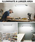 Crazy Bright 24W LED Shop Lights 5400 Lumens 6000K Daylight White installed in workshop, store, and garage settings