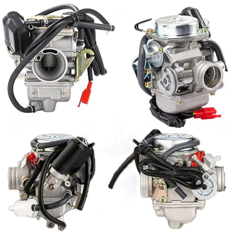 BeefedUp 24Mm PD24J Carburetor Kit For 4 Stroke 125Cc 150Cc Engines, with intake manifold and air filter, various angles